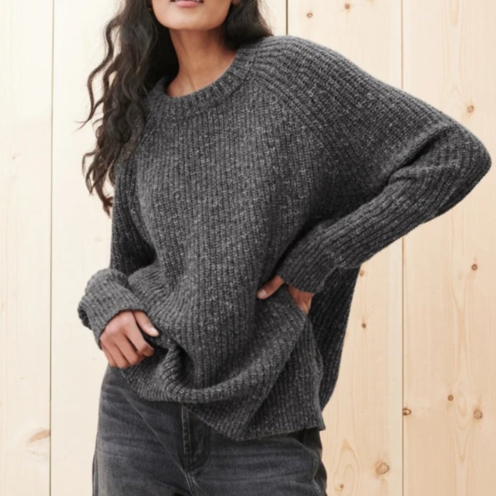 Jenni Kayne Charcoal Knit Crew Neck Sweater
